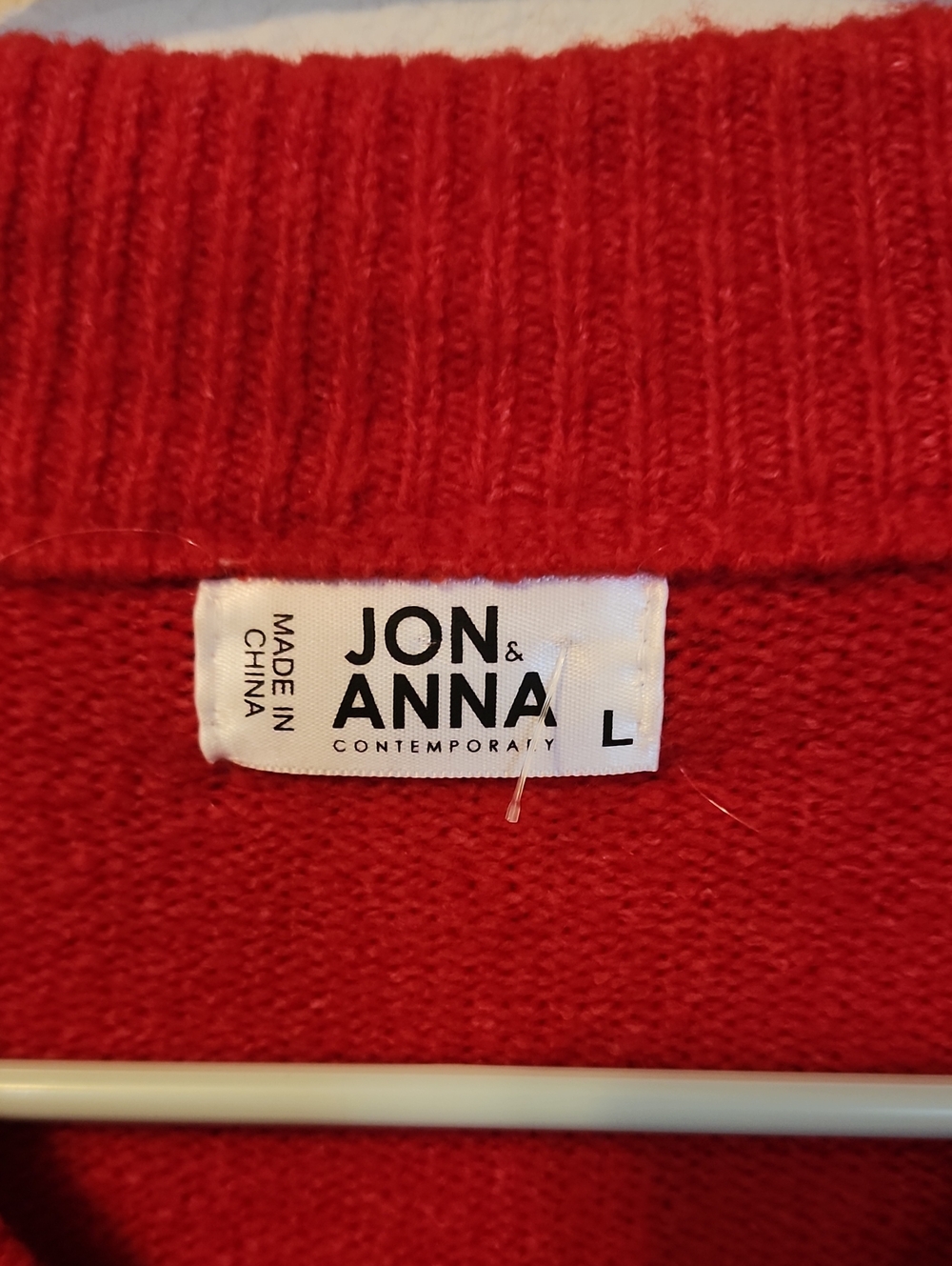 Red Button Up Sweater - Picture 2 of 7
